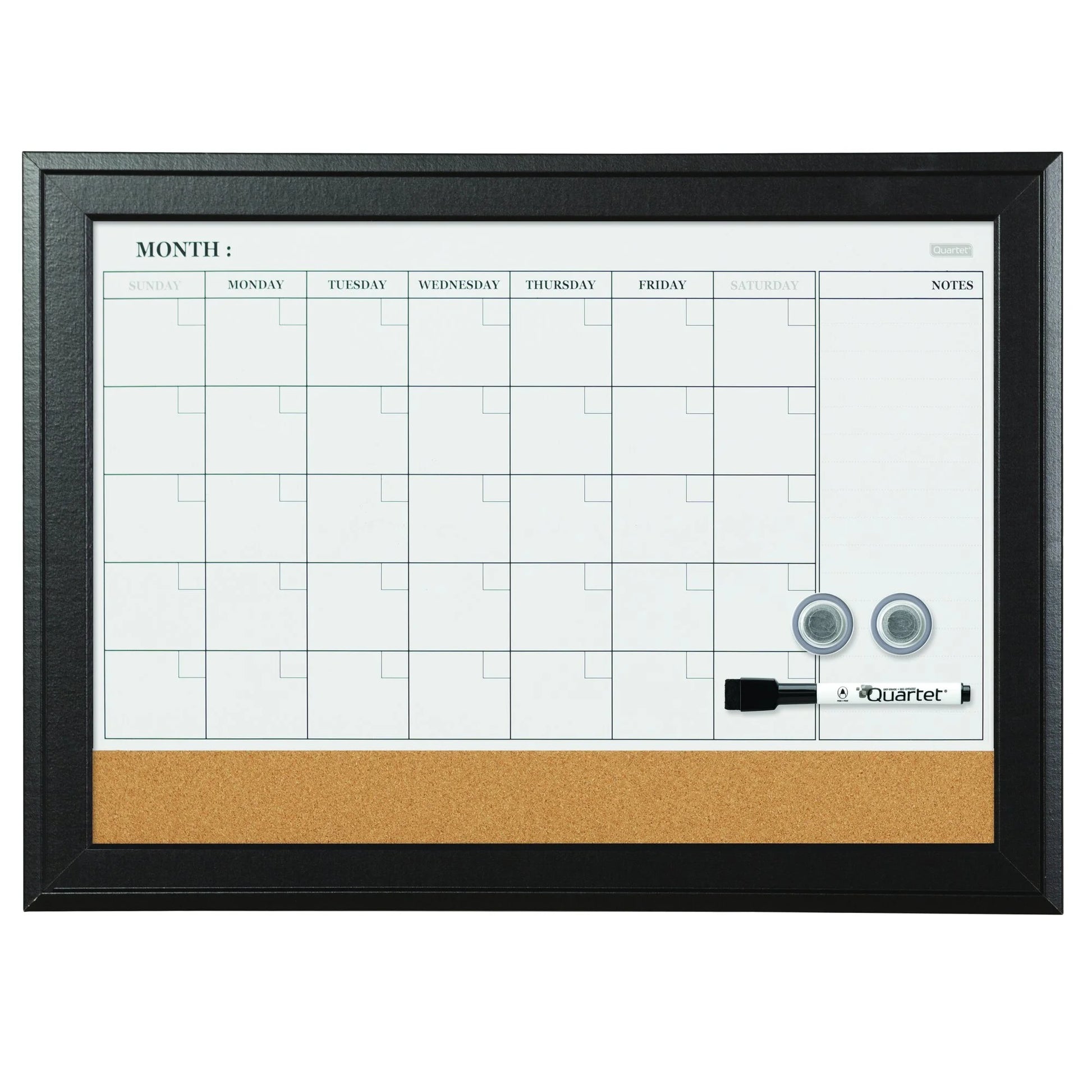 Magnetic Dry-Erase Combo Calendar Board W/Frame, 23" X 17"